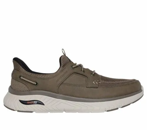 Slipins Relaxed Fit Arch Crosser 8211 Dermot Khaki Men SKECHERS SlipOn