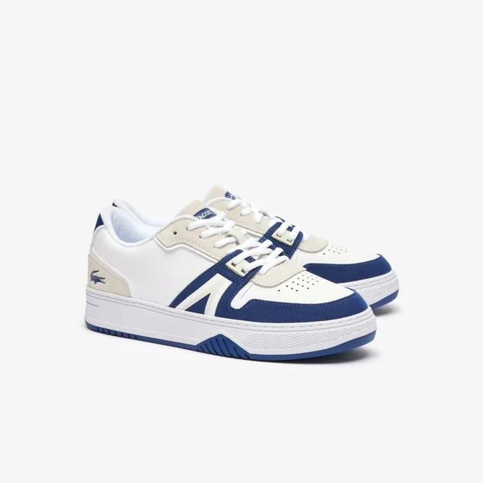 Sneakers Men Lacoste Men039s L001 Contrasted Leather Sneakers White Navy 042