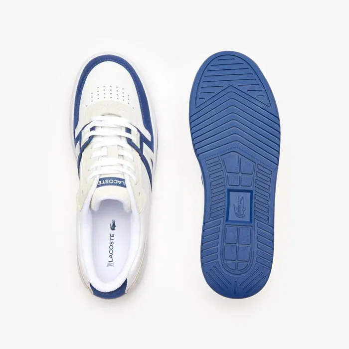 Sneakers Men Lacoste Men039s L001 Contrasted Leather Sneakers White Navy 042