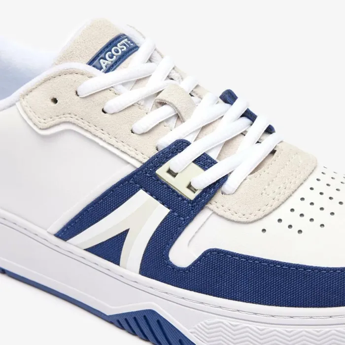 Sneakers Men Lacoste Men039s L001 Contrasted Leather Sneakers White Navy 042