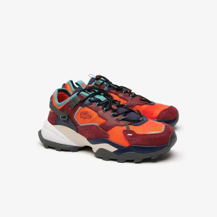 Sneakers Men Lacoste Men039s Outdoor LGuard Breaker Sneakers In Tearproof Fabric Burgundyorange Bg8