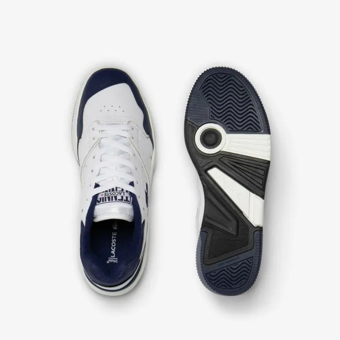 Sneakers Men Lacoste Mens Lineshot Mesh Collar Leather Sneakers White Navy 042