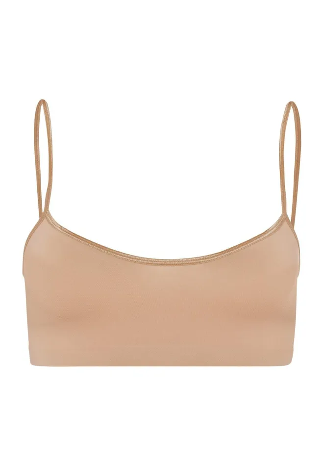 Spaghetti Crop Top Beige Women HANRO Wireless Bras