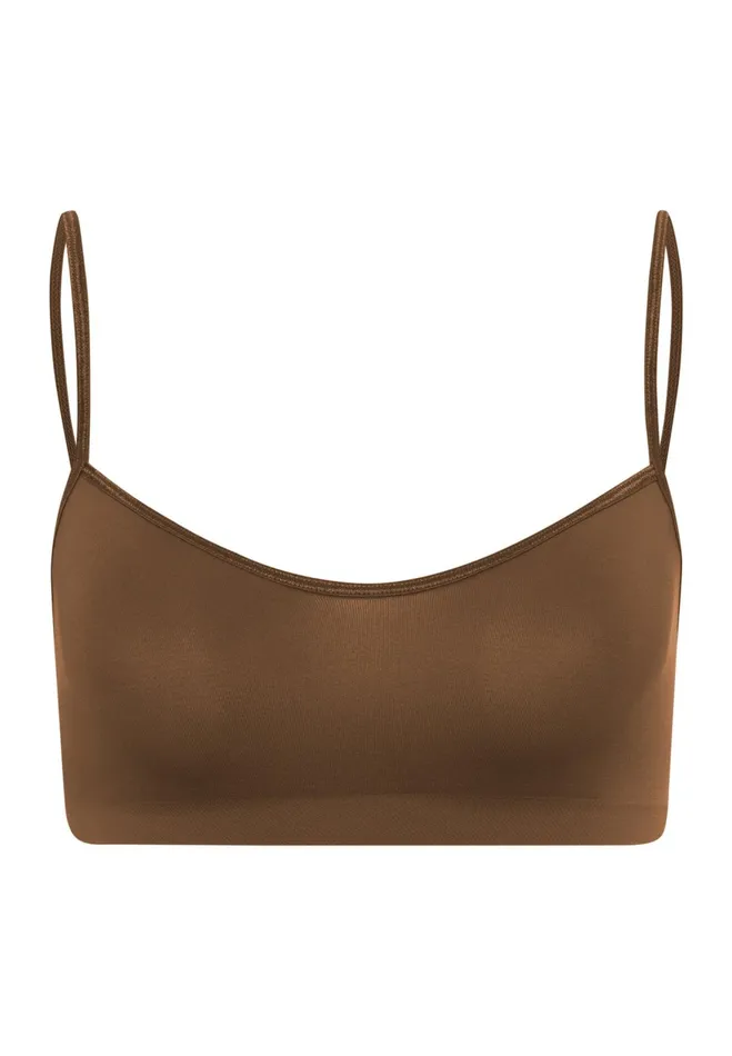 Spaghetti Crop Top Mochaccino Women HANRO Crop Tops