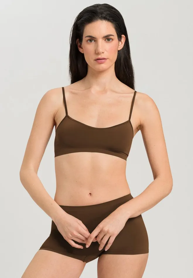 Spaghetti Crop Top Mochaccino Women HANRO Crop Tops