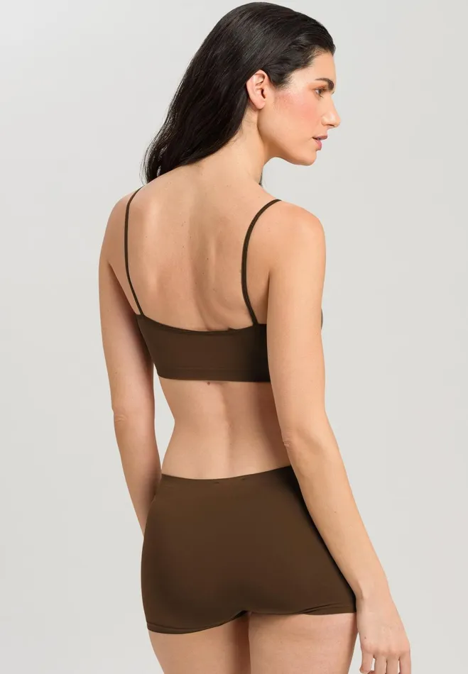 Spaghetti Crop Top Mochaccino Women HANRO Crop Tops