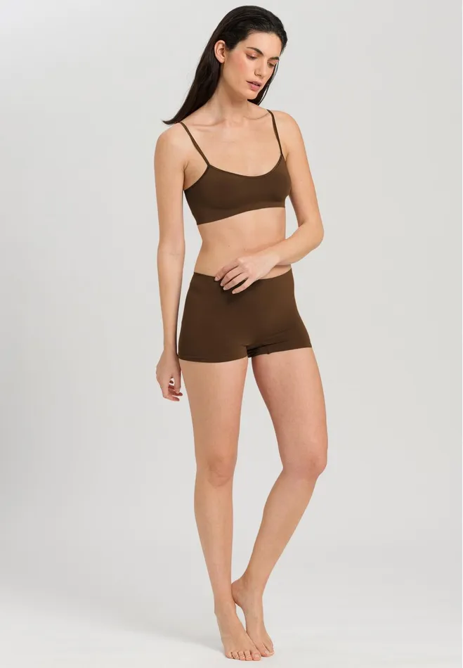 Spaghetti Crop Top Mochaccino Women HANRO Crop Tops