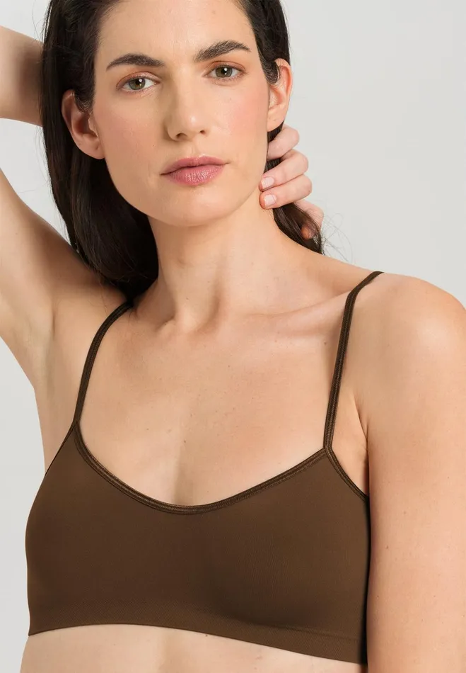 Spaghetti Crop Top Mochaccino Women HANRO Crop Tops