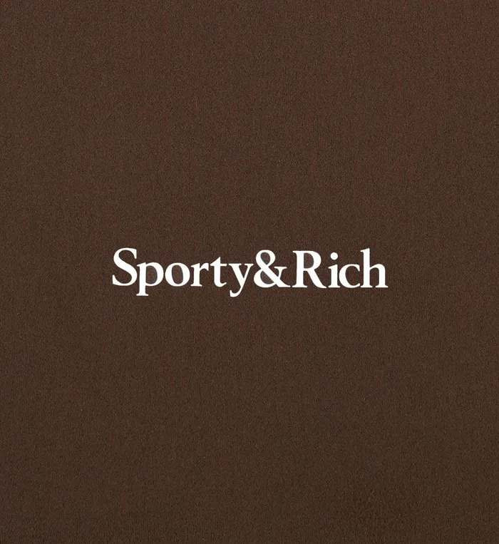 Sporty and Rich Activewear Women Serif Logo Sports Jacket 8211 ChocolateWhite