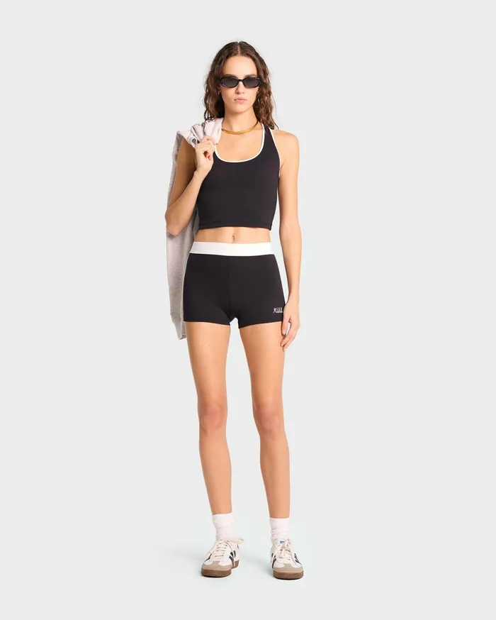 Sporty and Rich Activewear Women SR Runner Active Short 8211 BlackWhite