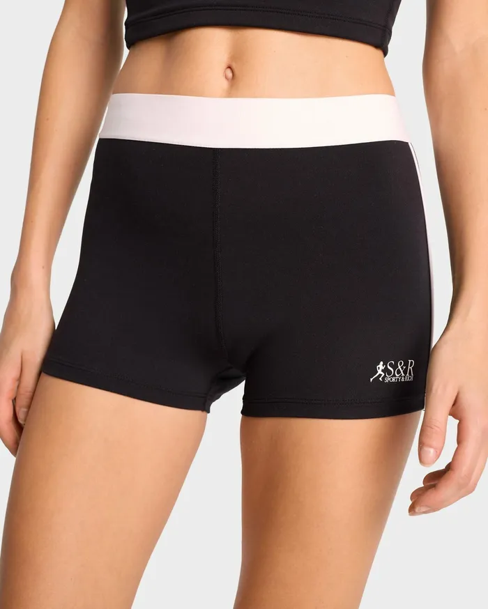 Sporty and Rich Activewear Women SR Runner Active Short 8211 BlackWhite