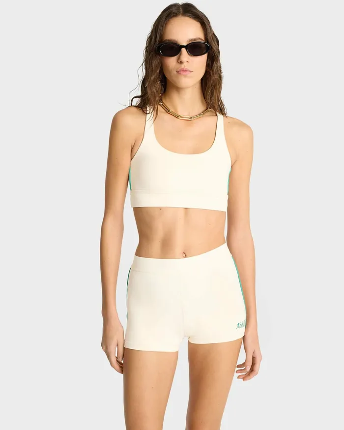 Sporty and Rich Activewear Women SR Runner Active Short 8211 CreamSpring Green