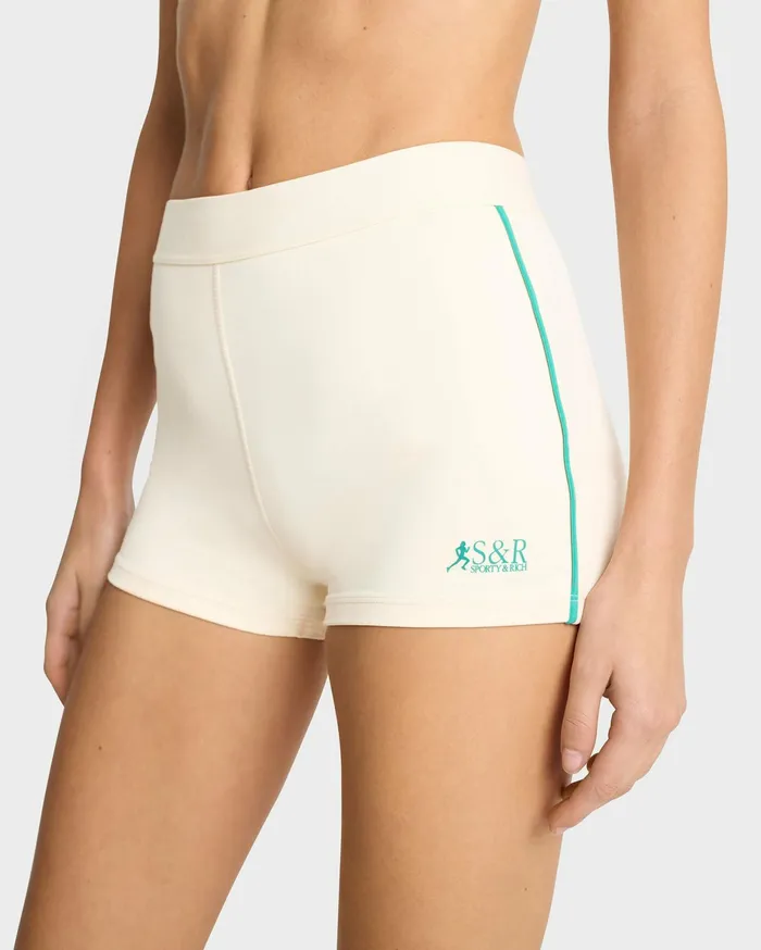 Sporty and Rich Activewear Women SR Runner Active Short 8211 CreamSpring Green