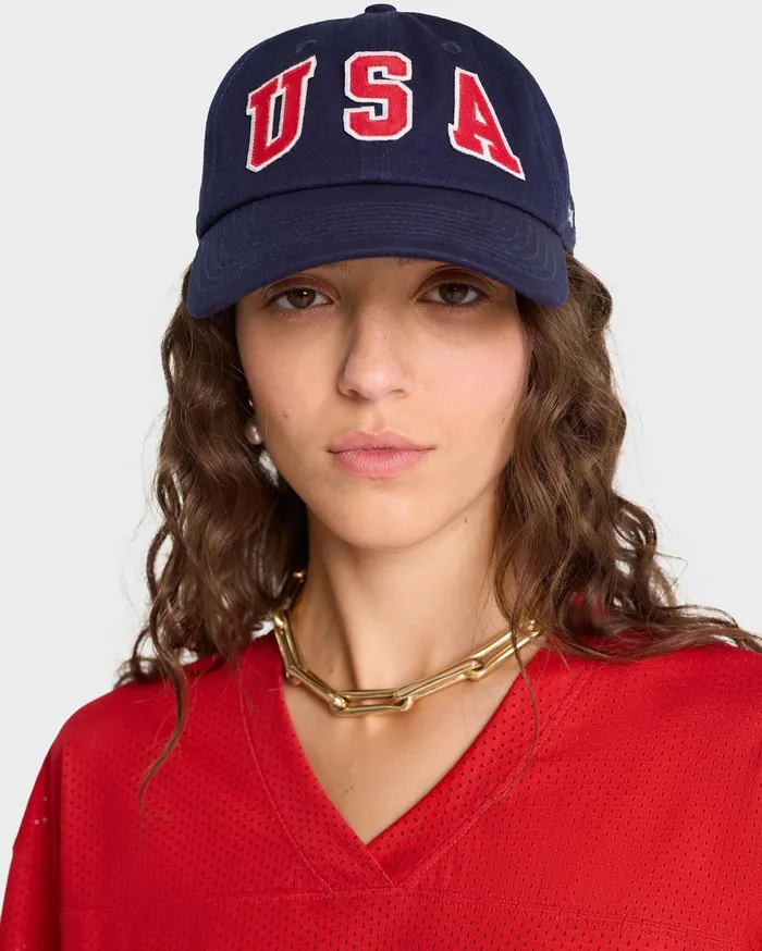 Sporty and Rich Hats Women USA Hat 8211 NavySports Red White