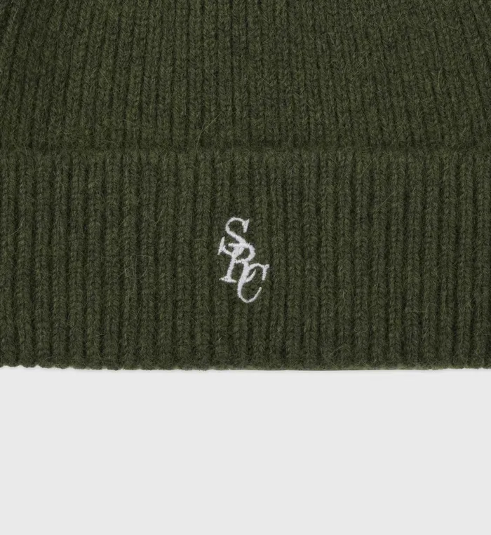 Sporty and Rich Knitwear Women SRC Wool Beanie 8211 KakiWhite