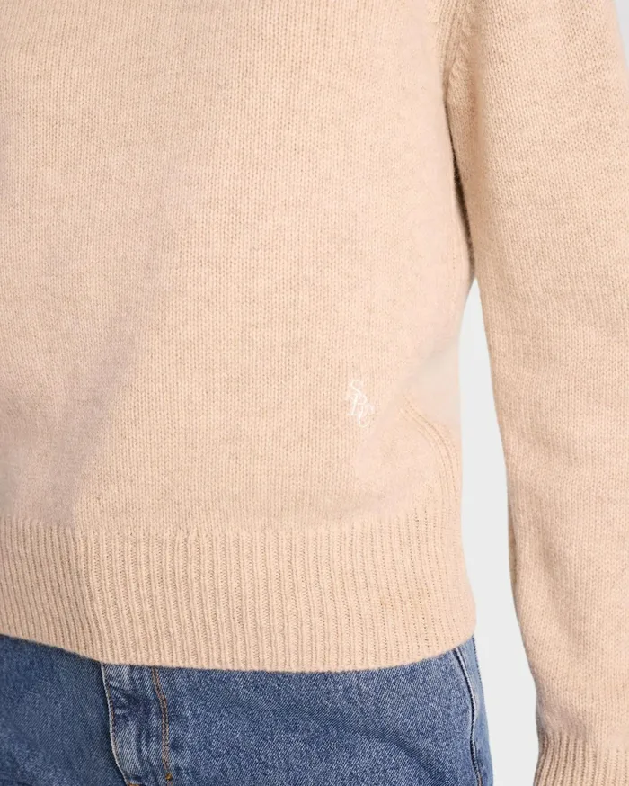 Sporty and Rich Knitwear Women SRC Wool Crewneck 8211 CreamWhite