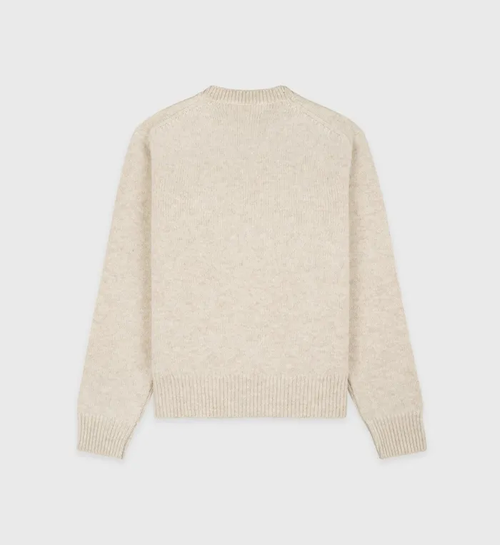 Sporty and Rich Knitwear Women SRC Wool Crewneck 8211 CreamWhite