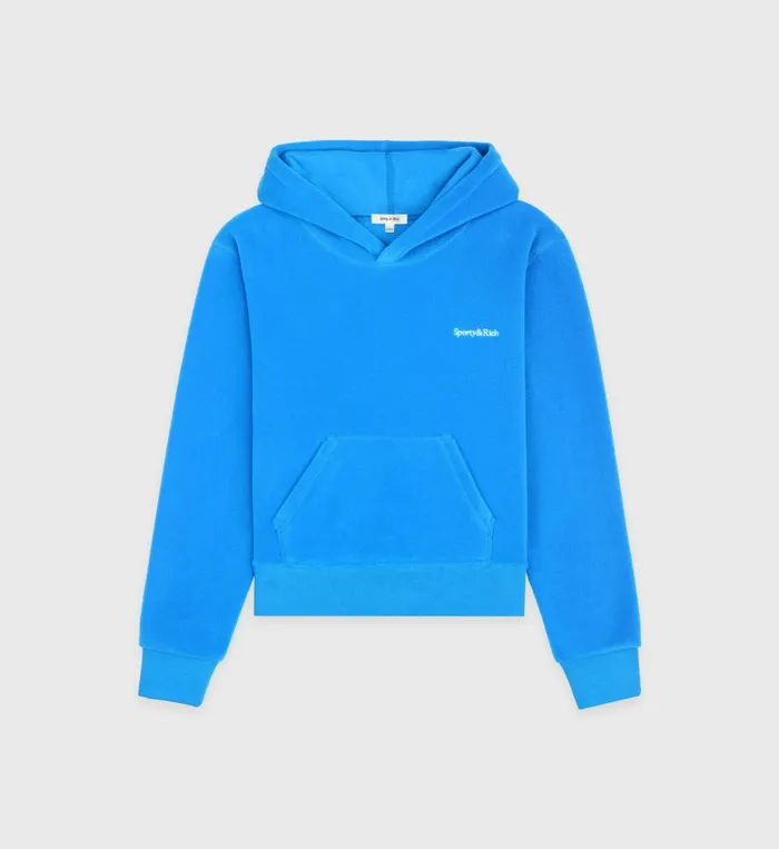 Sporty and Rich Polar Fleece And Sherpa Women Hooded Polar Sweatshirt 8211 Ocean