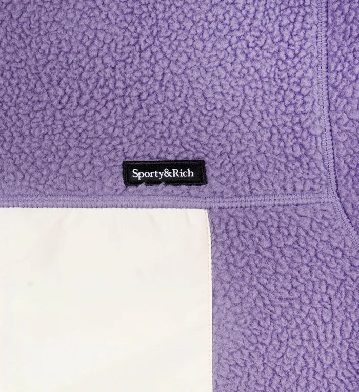 Sporty and Rich Polar Fleece And Sherpa Women Zipped Sherpa Jacket 8211 EggplantCream