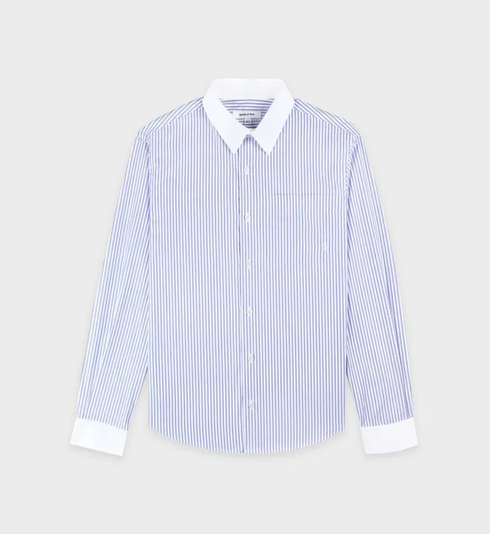 Sporty and Rich Shirting Women SRC Shirt 8211 WhiteBlue Striped