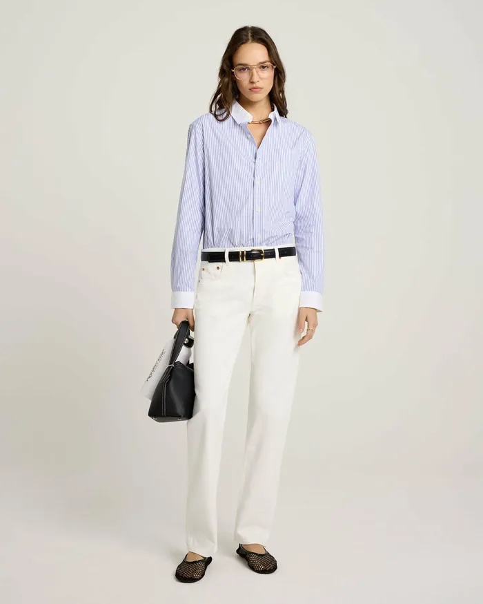 Sporty and Rich Shirting Women SRC Shirt 8211 WhiteBlue Striped
