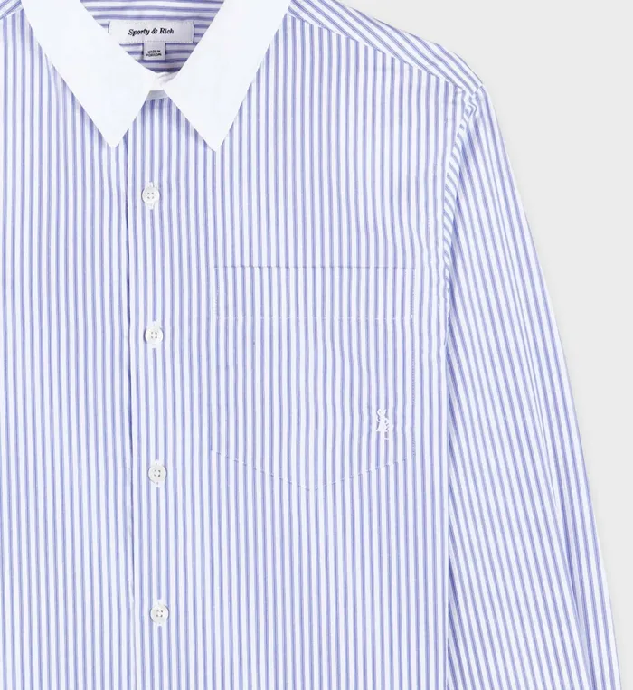 Sporty and Rich Shirting Women SRC Shirt 8211 WhiteBlue Striped