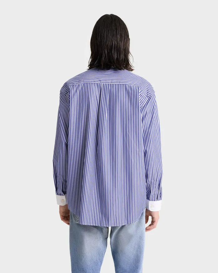 Sporty and Rich Shirts Men Bristol Crest 100th Oversized Shirt 8211 NavyWhite