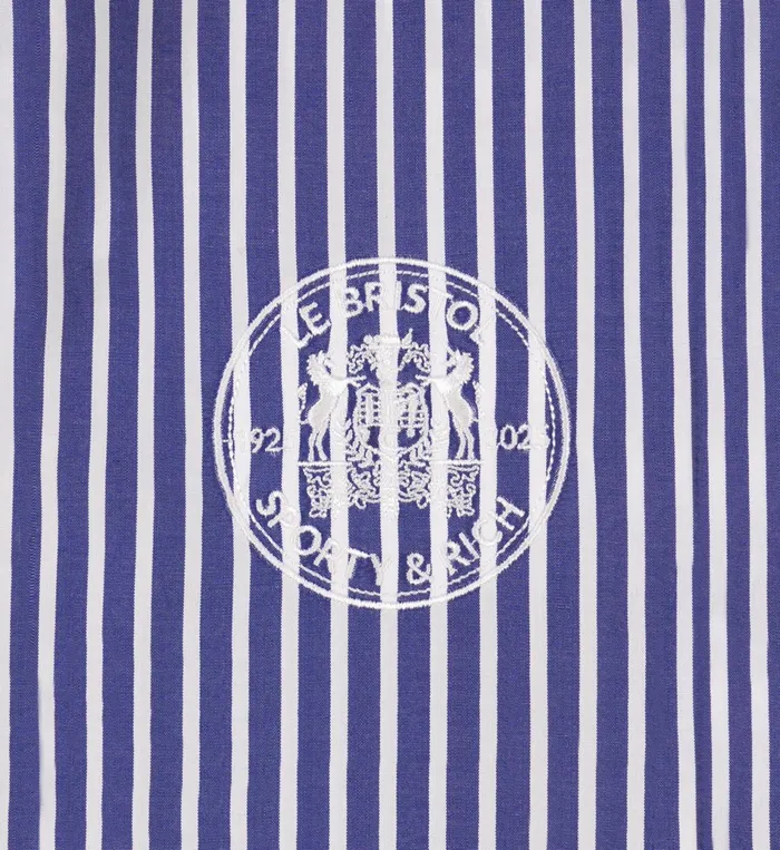 Sporty and Rich Shirts Men Bristol Crest 100th Oversized Shirt 8211 NavyWhite