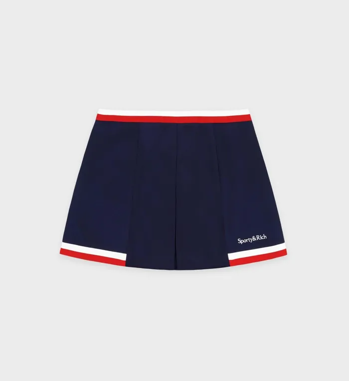 Sporty and Rich Skirts and Dresses Women Serif Logo Mila Skirt 8211 NavyWhiteRed