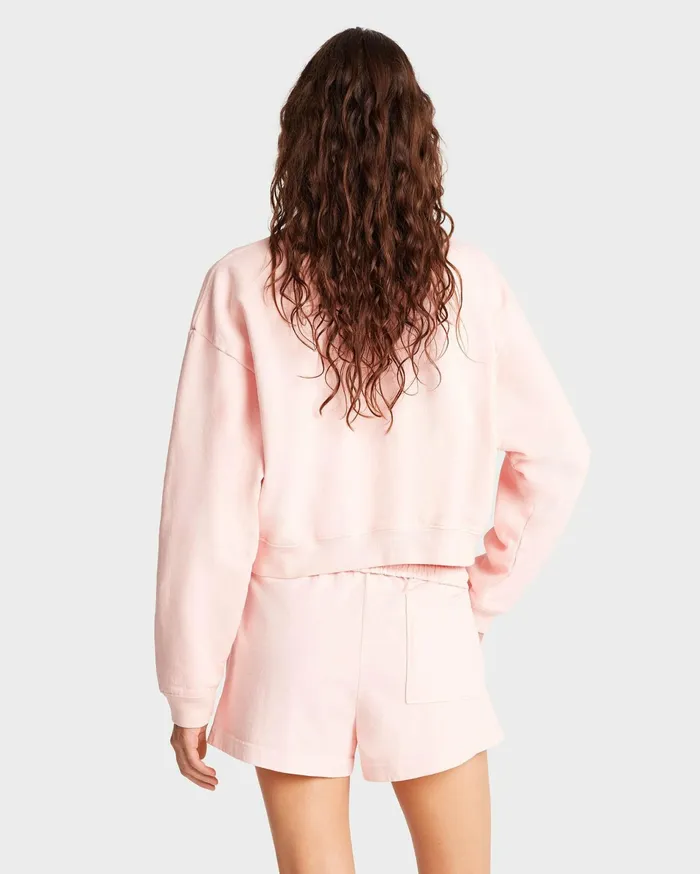 Sporty and Rich Sweatshirts Women California Cropped Crewneck 8211 BalletWhite