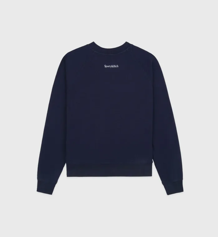 Sporty and Rich Sweatshirts Women Wellness Club Soft Crewneck 8211 NavyWhite