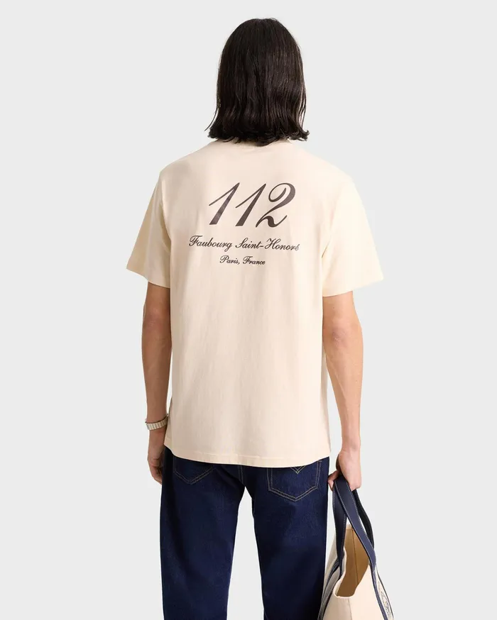 Sporty and Rich TShirts and Tops Women Faubourg T Shirt 8211 CreamChocolate