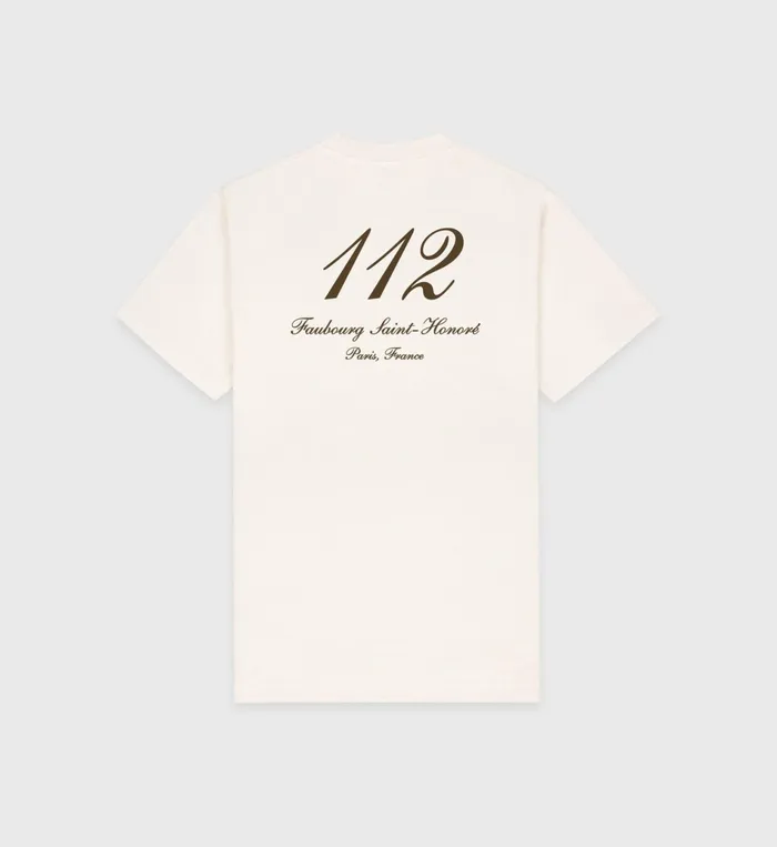 Sporty and Rich TShirts and Tops Women Faubourg T Shirt 8211 CreamChocolate