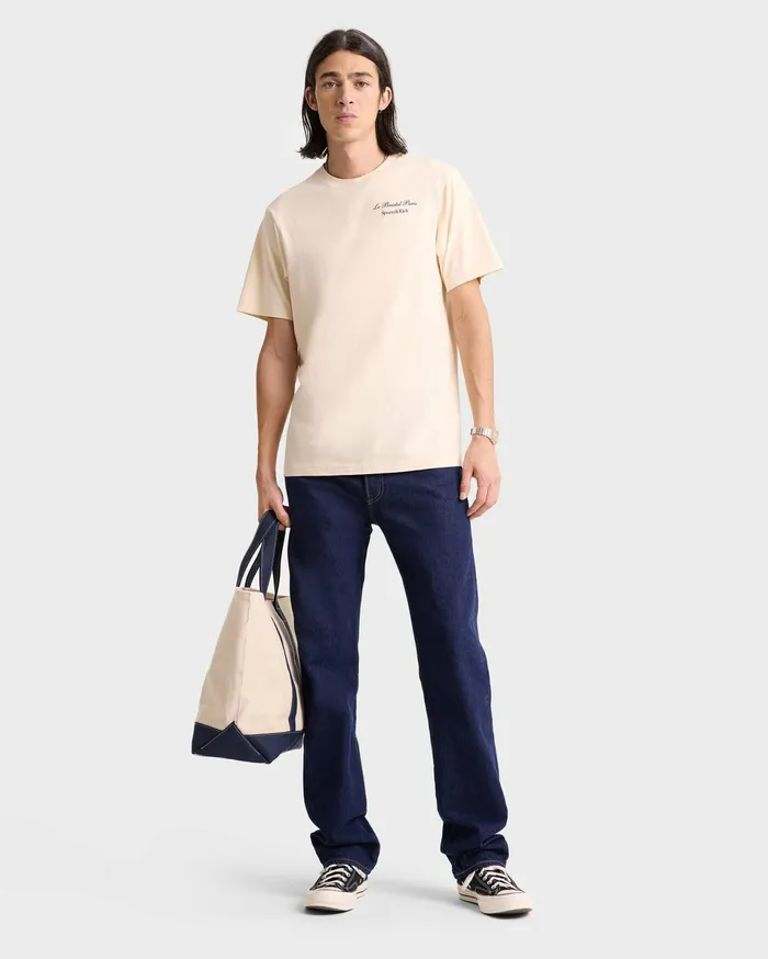 Sporty and Rich TShirts and Tops Women Faubourg T Shirt 8211 CreamChocolate