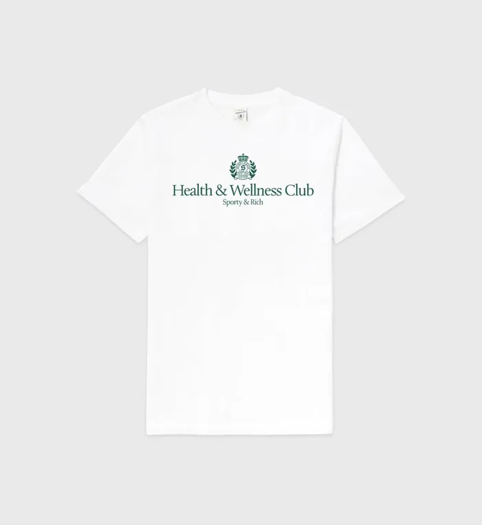 Sporty and Rich TShirts and Tops Women HandW Crest TShirt 8211 WhiteAlpine