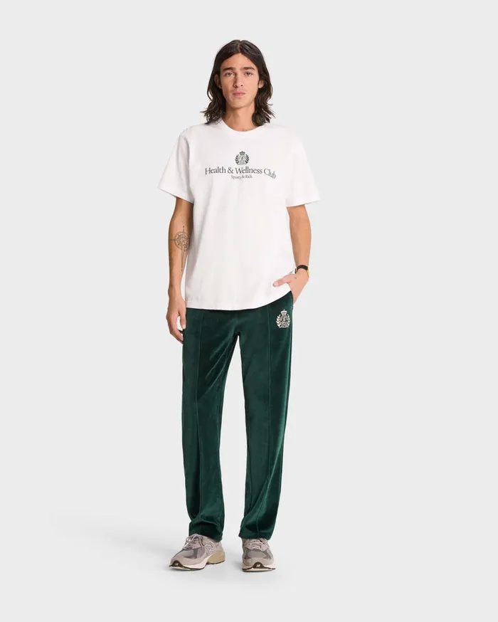 Sporty and Rich TShirts and Tops Women HandW Crest TShirt 8211 WhiteAlpine