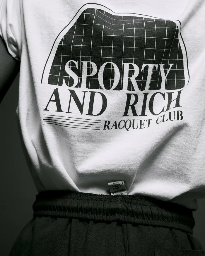 Sporty and Rich TShirts and Tops Women Racquet Club TShirt 8211 WhiteNavy