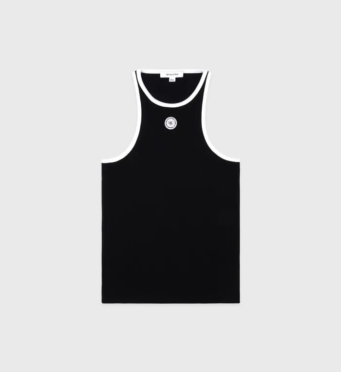 Sporty and Rich TShirts and Tops Women SRHWC Ribbed Tank 8211 BlackWhite