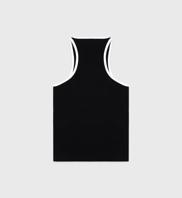 Sporty and Rich TShirts and Tops Women SRHWC Ribbed Tank 8211 BlackWhite