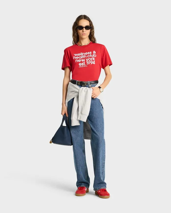 Sporty and Rich TShirts and Tops Women USA Health Club TShirt 8211 RubyWhite