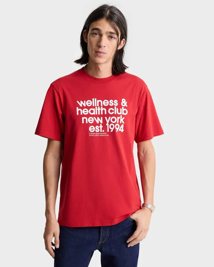 Sporty and Rich TShirts and Tops Women USA Health Club TShirt 8211 RubyWhite