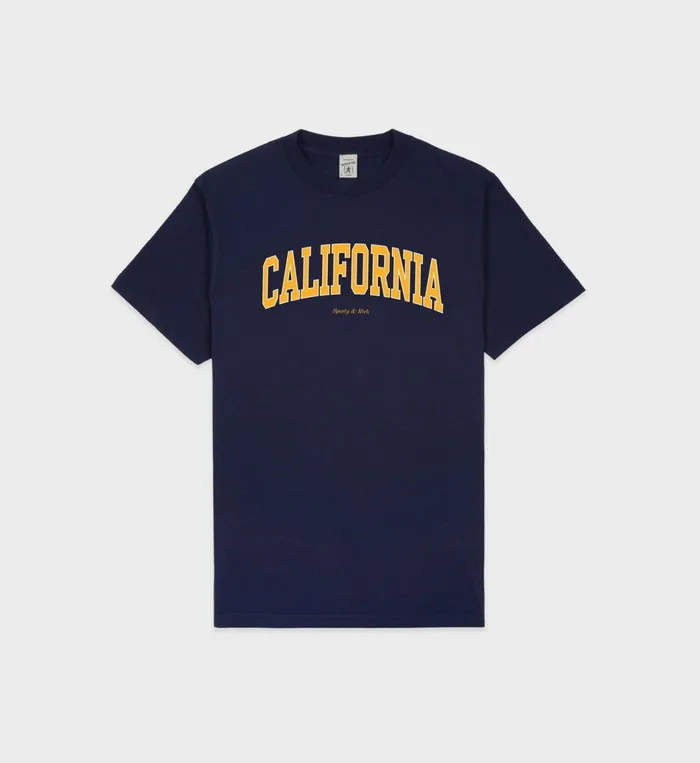 Sporty and Rich TShirts Men California TShirt 8211 NavyGold