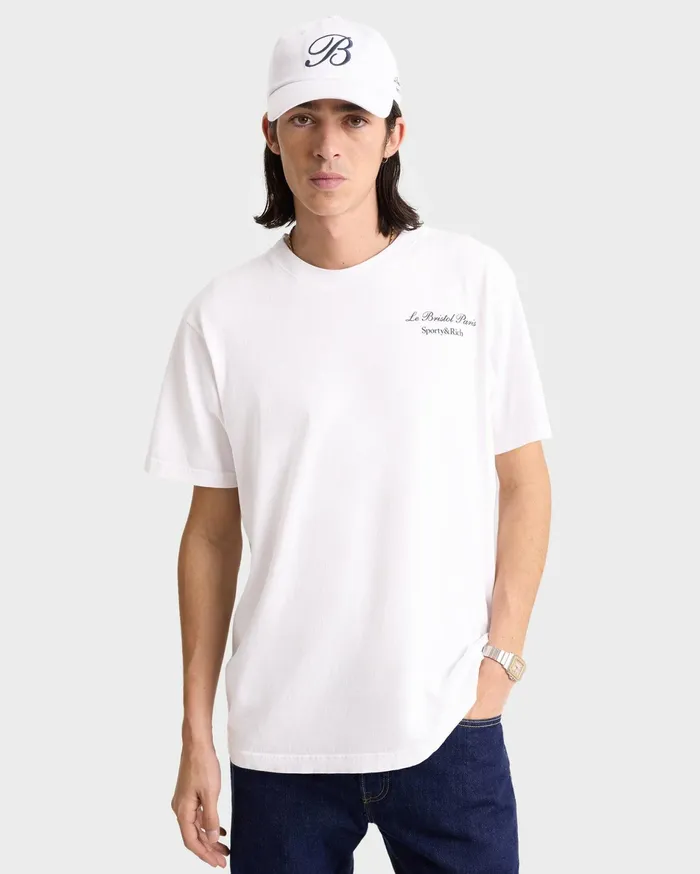 Sporty and Rich TShirts Men Faubourg T Shirt 8211 WhiteNavy
