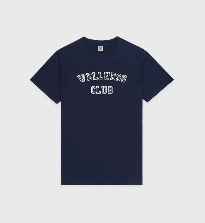 Sporty and Rich TShirts Men Wellness Club TShirt 8211 NavyWhite
