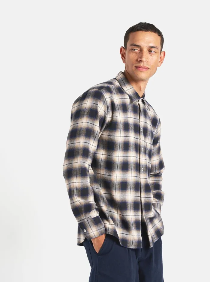Square Pocket Shirt In Navy Wyoming Check Men Universal Works Shirts