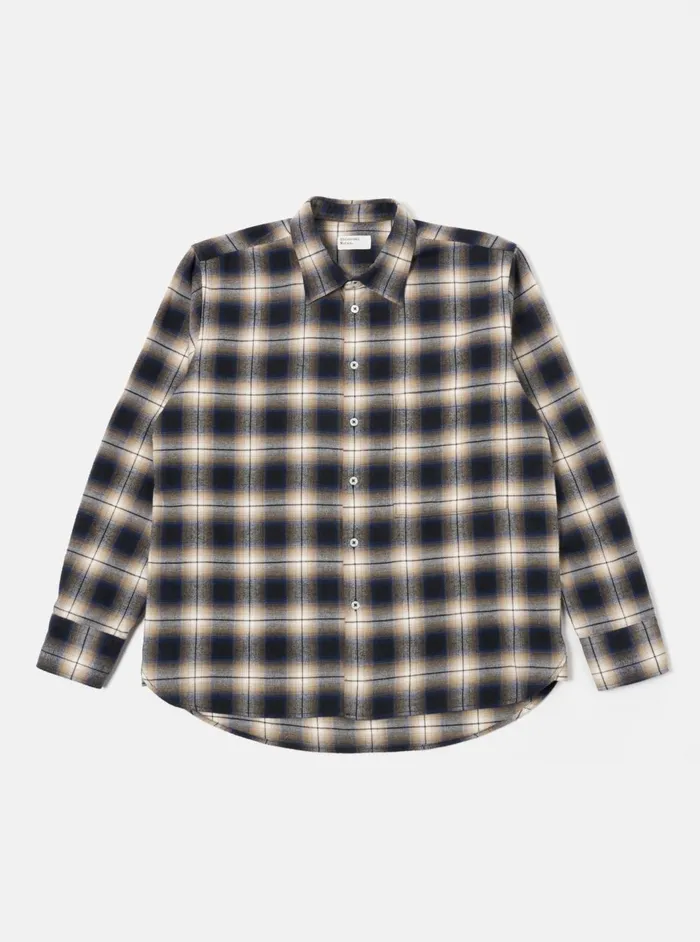 Square Pocket Shirt In Navy Wyoming Check Men Universal Works Shirts