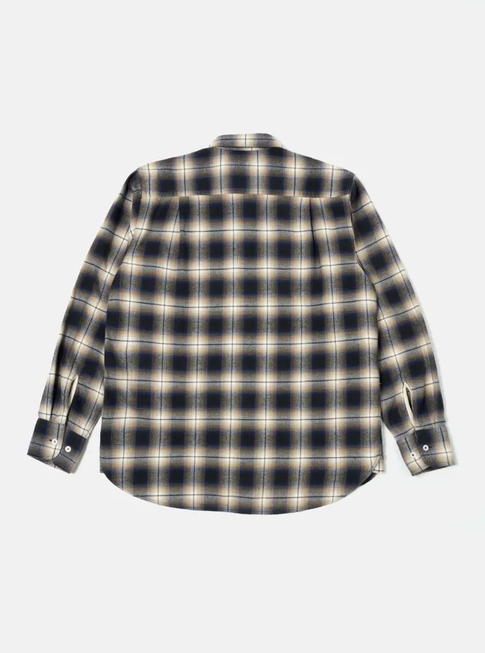 Square Pocket Shirt In Navy Wyoming Check Men Universal Works Shirts