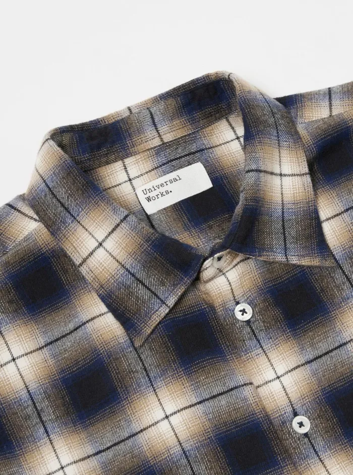 Square Pocket Shirt In Navy Wyoming Check Men Universal Works Shirts