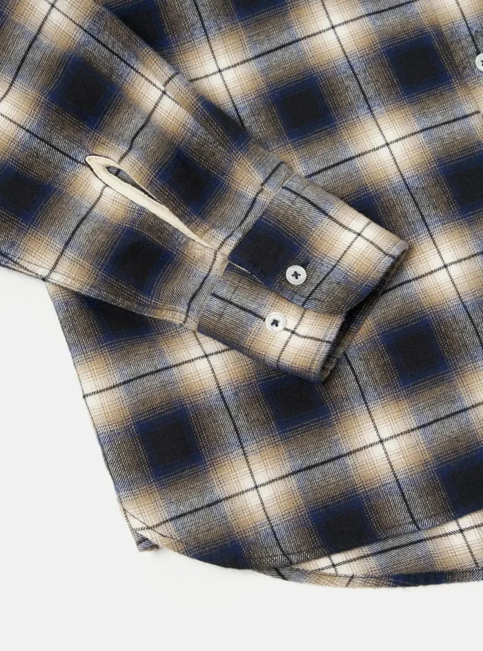 Square Pocket Shirt In Navy Wyoming Check Men Universal Works Shirts