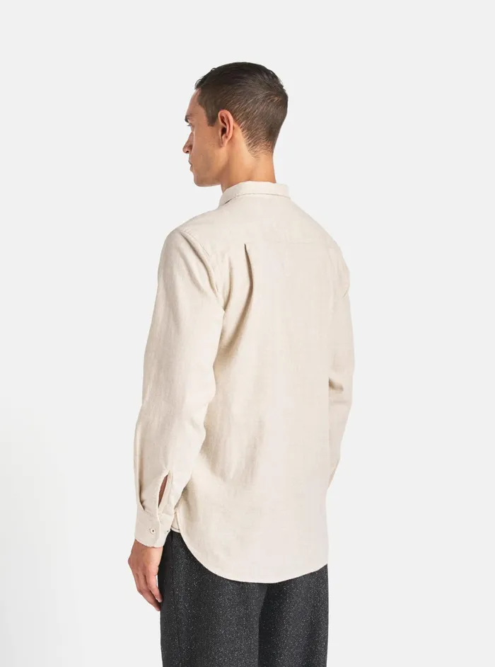 Square Pocket Shirt In Sand Brushed Flannel Men Universal Works Shirts